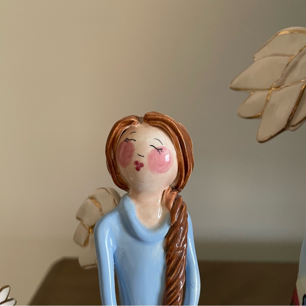 Heather Goldminc Blue Sky Claywork Angel Figurines Set Of Three - Picture 3 of 16